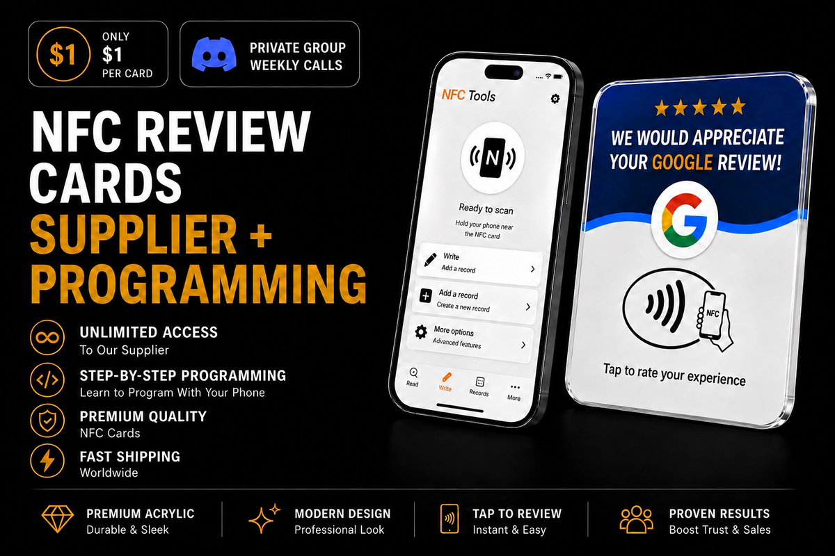 Customisable NFC review plaque sample